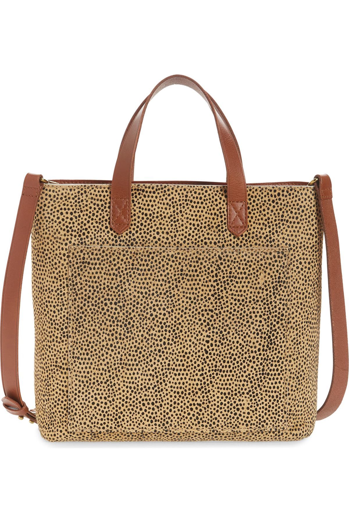 The Zip Top Small Spotted Calf Hair Transport Crossbody Bag
