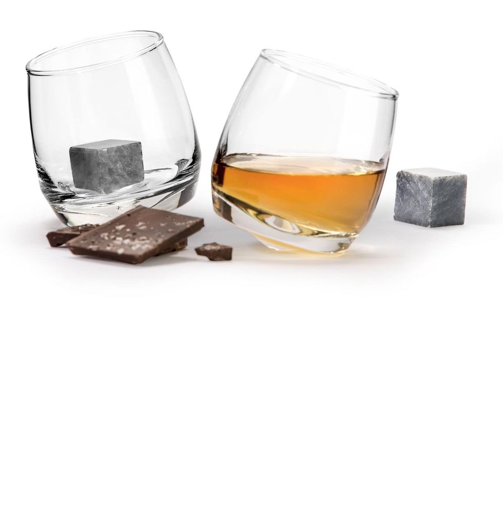 Set of 2 Rocking Whiskey Tumblers & Drink Stones