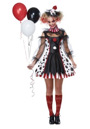 Creepy Clown Women's Costume, £37.99