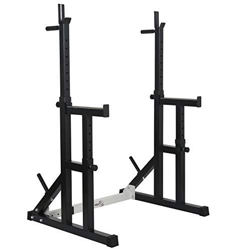 Adjustable Squat Rack Power Cage Weight Lifting Barbell Frame Dip Station Bench 