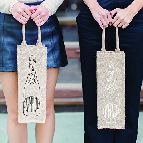 Reusable Burlap Wine Tote Bag 