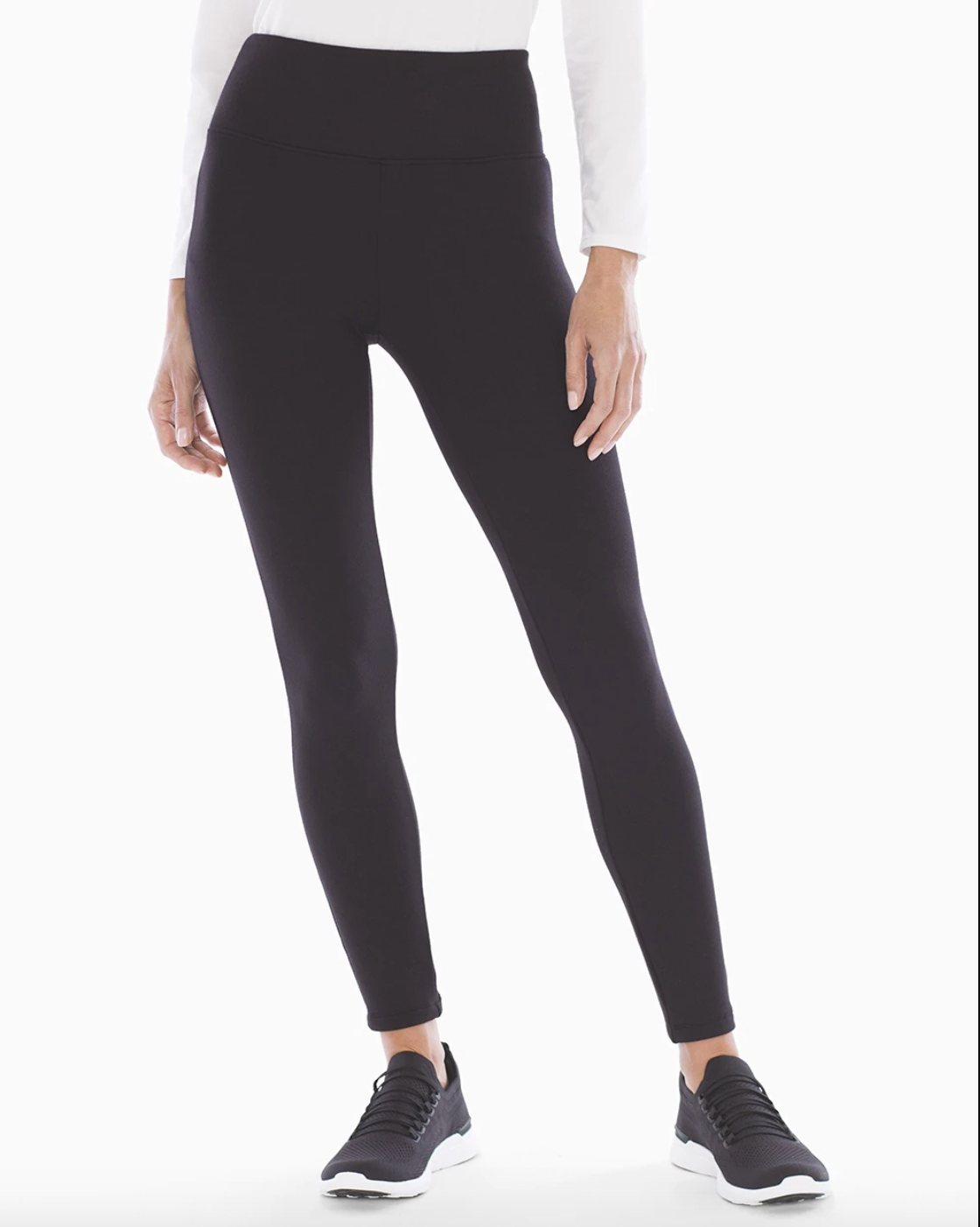 white fleece lined leggings