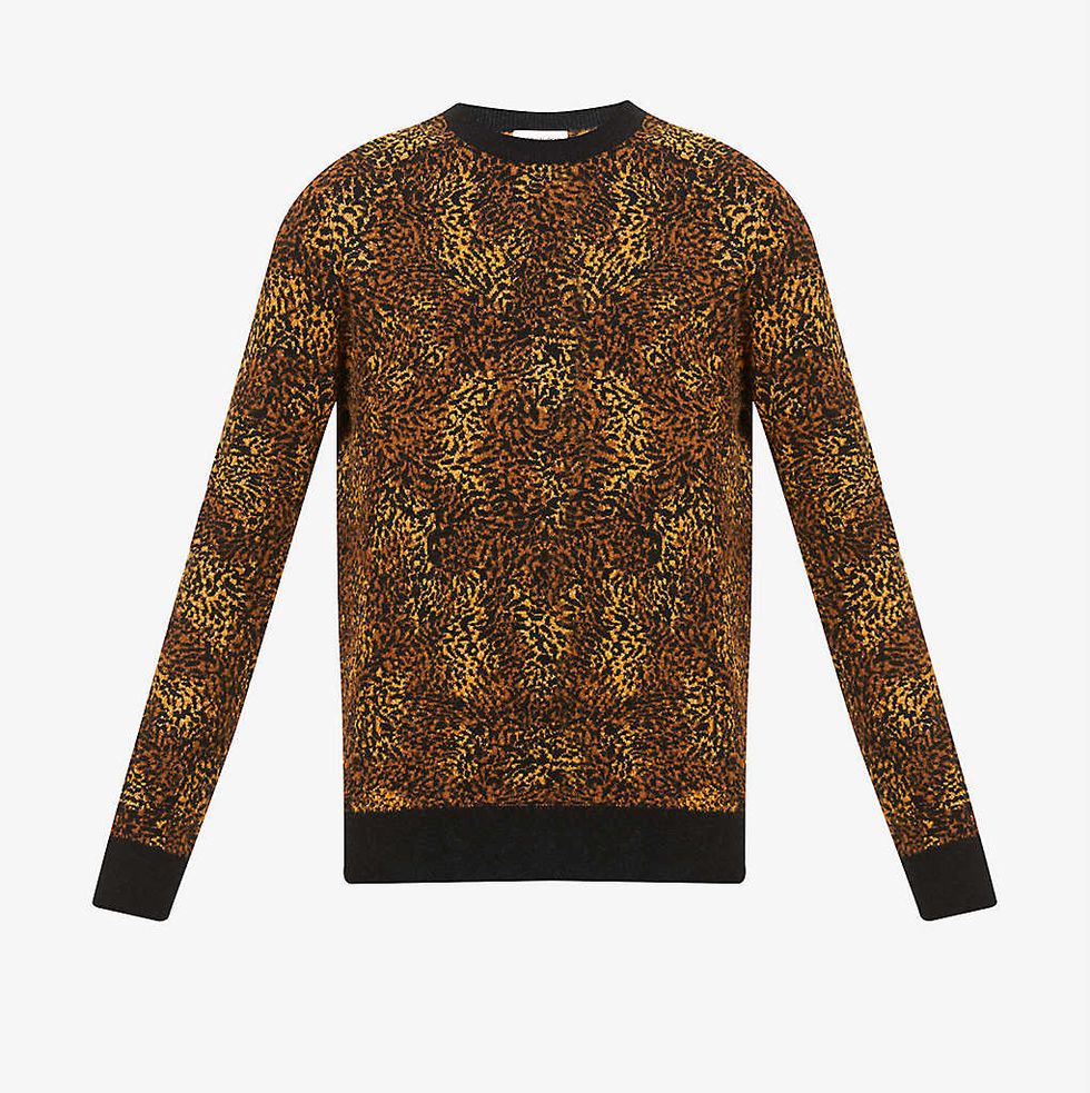 Leopard-Print Knitted Jumper