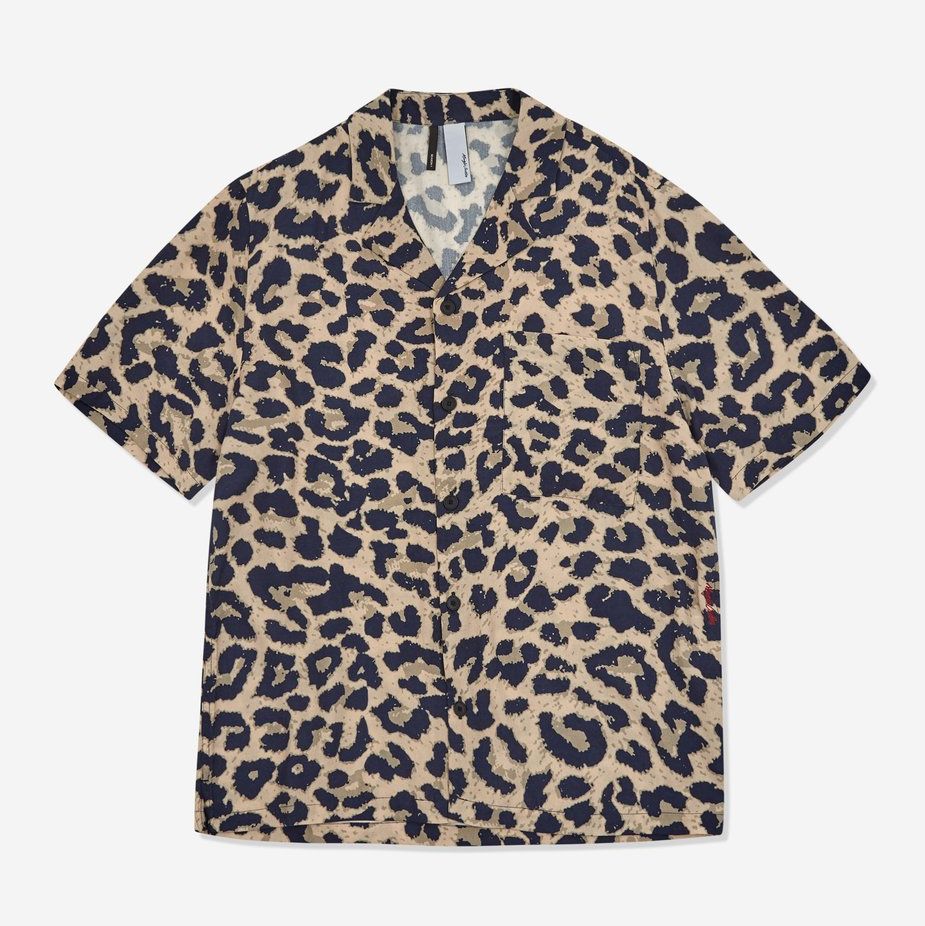 Leopard-Print Camp Collar Shirt
