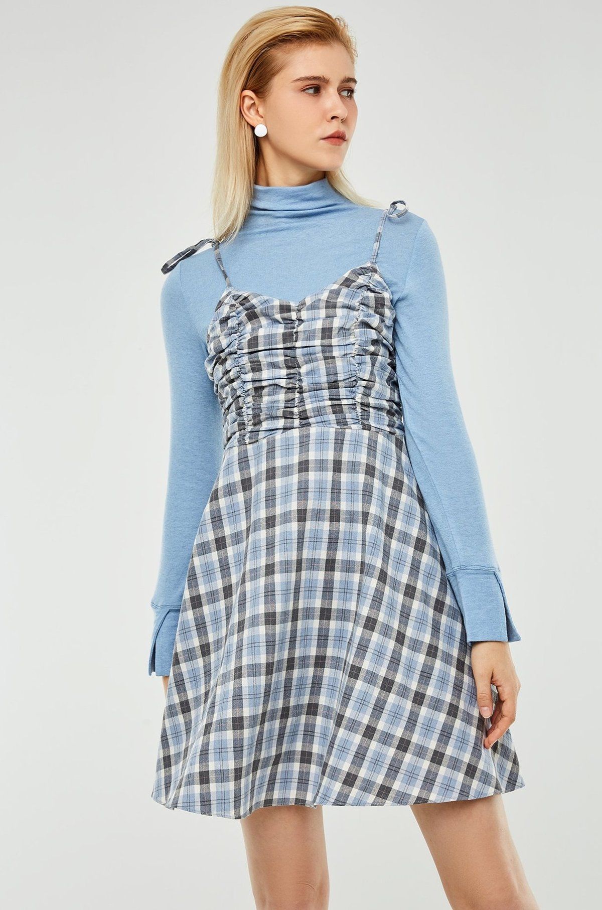 Plaid best sale homecoming dress