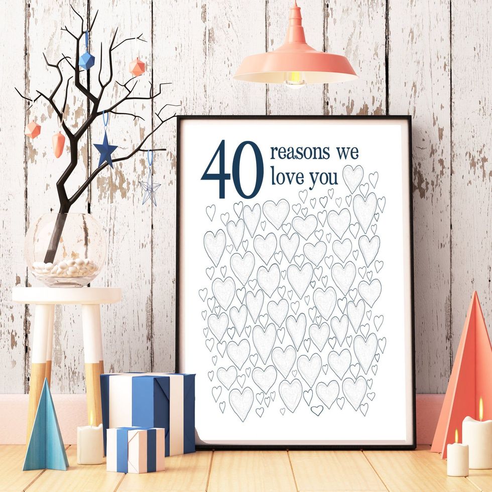 ‘40 Reasons Why We Love You’ Printable Poster