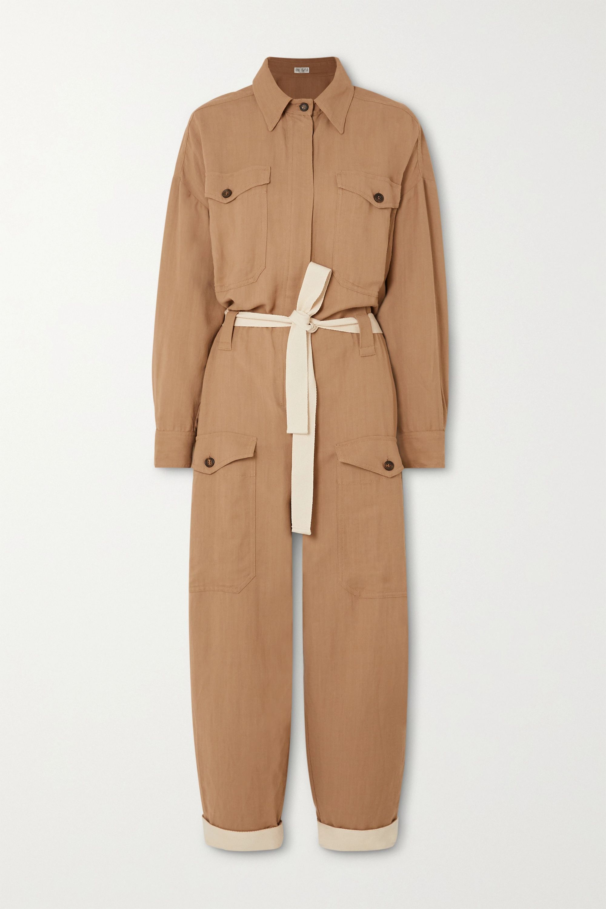 Belted Twill Jumpsuit