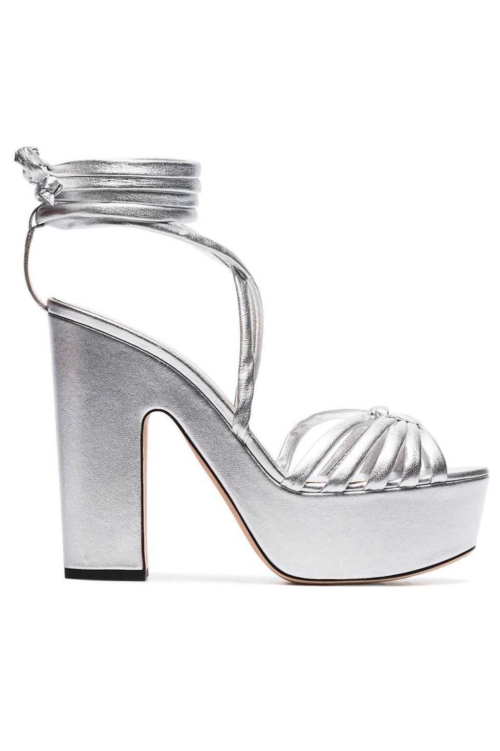 Metallic Silver Platform Sandals