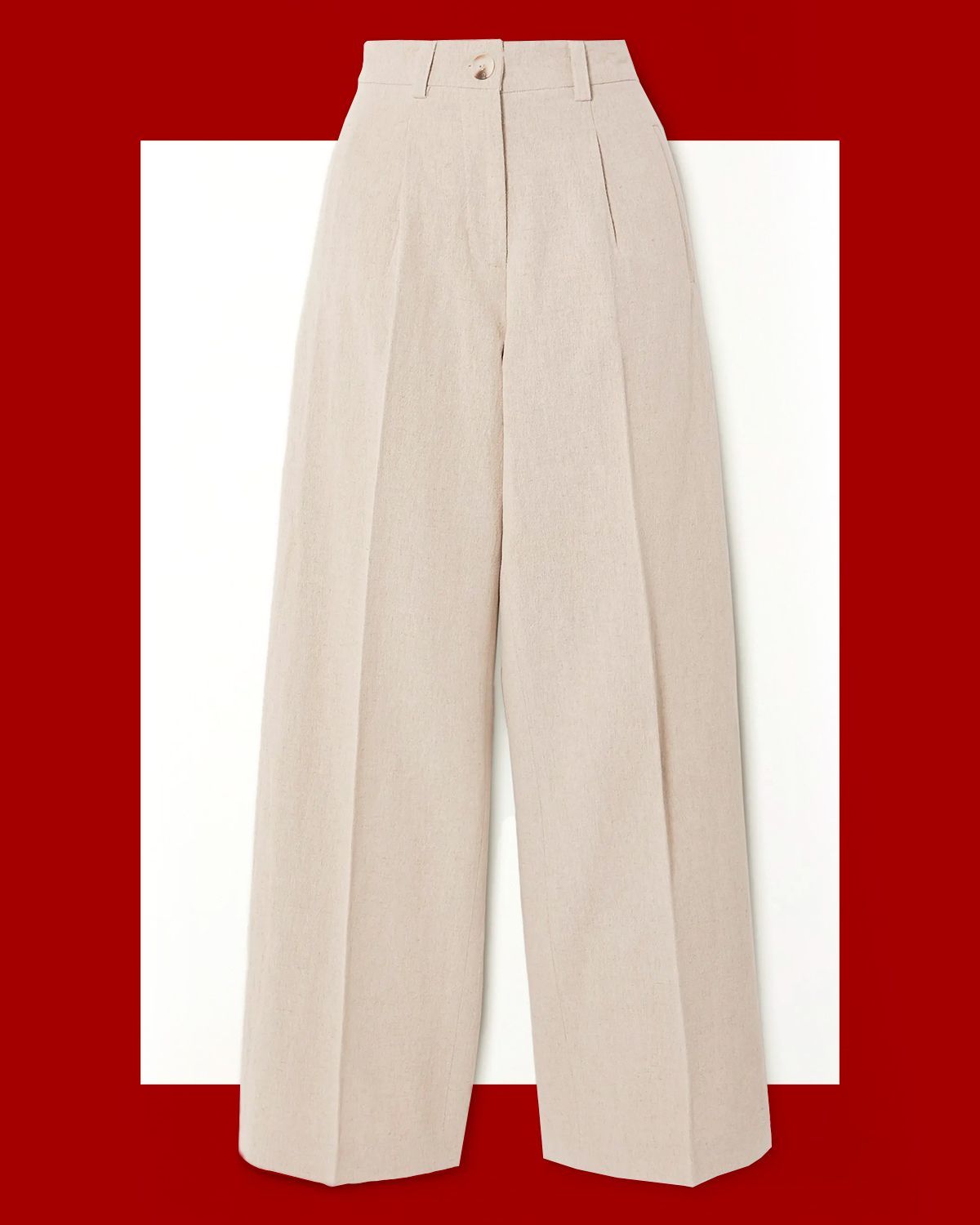 Bolette Pleated Cotton and Linen-Blend Straight-Leg Pants