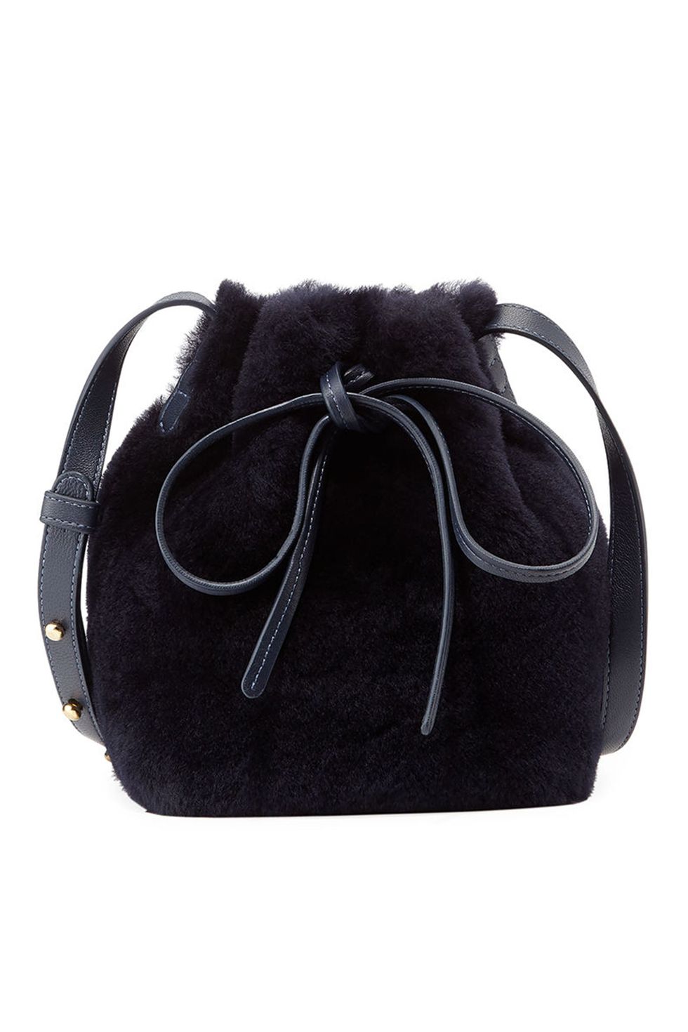 Mini-Mini Shearling Bucket Bag