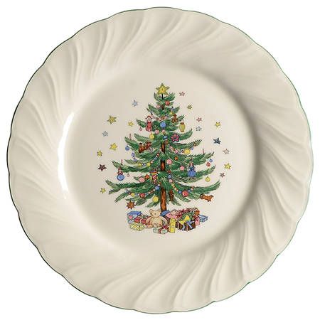 New Candleglow & Holly Porcelain Ware Home Decor Plate Christmas Tree Design 