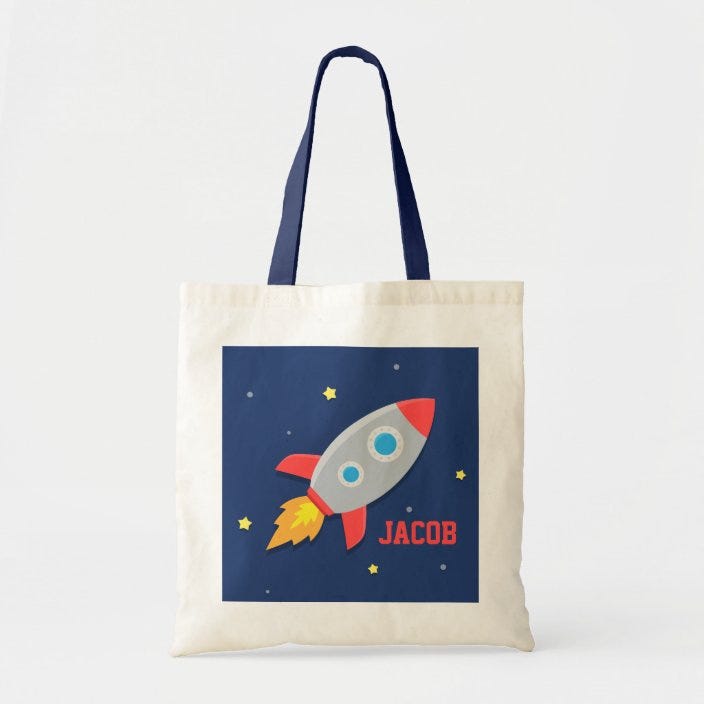 Rocket Trick-or-Treat Tote