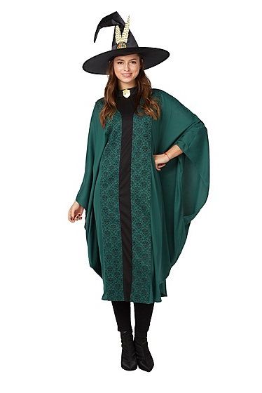 Harry Potter Professor McGonagall Adult Fancy Dress Costume Green