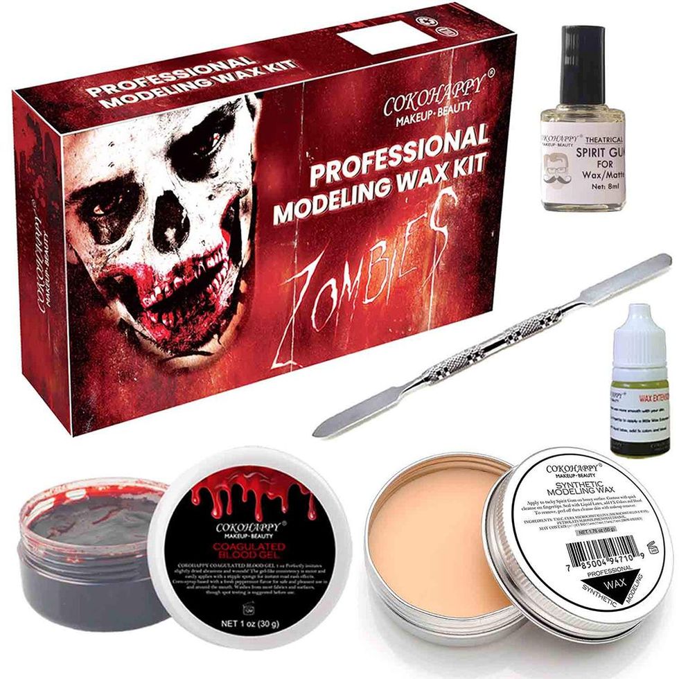  Professional SFX Makeup Kit - Complete Special Effects Makeup  Kit with Scar Wax, Coagulated Blood Gel, Castor Sealer, Fake Blood Spray  and Tools - Halloween Makeup Kit for Adults 
