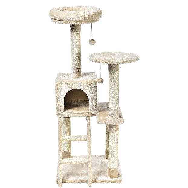 AmazonBasics Extra Large Cat Tree with Cave And Step Ladder