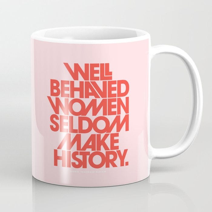 well behaved women blue tumbler