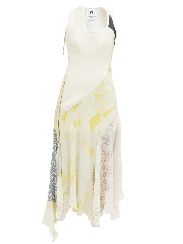Upcycled Printed Silk Midi Dress