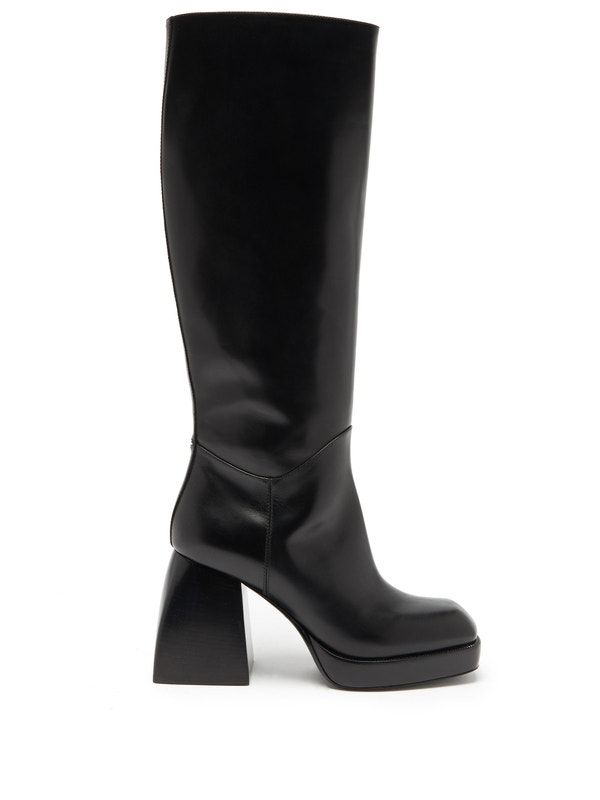 Bulla Knee-High Leather Platform Boots