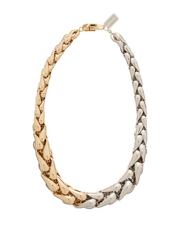 Wheat-Chain 14K Yellow and White Gold Necklace