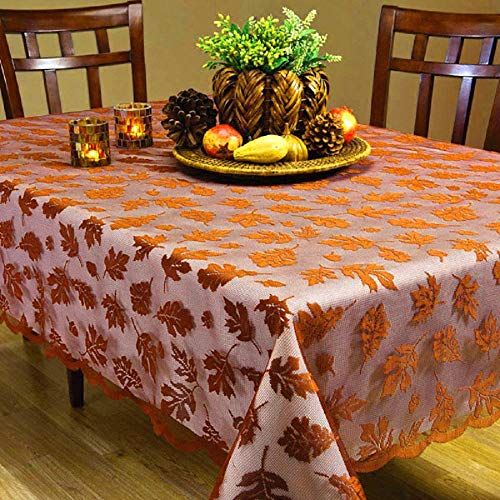 Thanksgiving Tablecloth Yarn Dyed Holiday Linens Turkey Dinner Tableware Cloth 