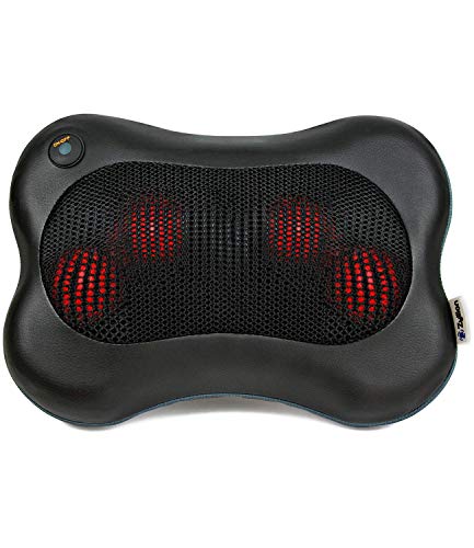 Arealer Back Massager Pillow with Heat, Shiatsu and Deep Tissue Kneading  for Shoulder Black 