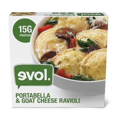Portobello and Goat Cheese Ravioli Bowl