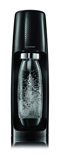SodaStream Spirit Sparkling Water Maker with Reusable Bottle, Refillable Carbonated Fizzy Water Drink Maker, 1 L BPA Free Bottle with 60L CO2 Cylinder (Black)