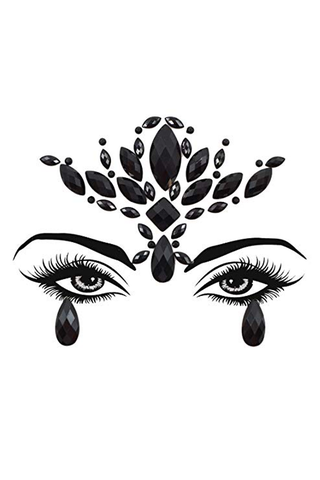 Topz Black Lotus Face Tattoo Jewels Sticker