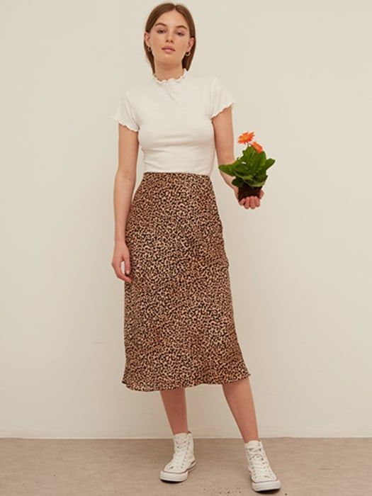 mid length leopard skirts horse
