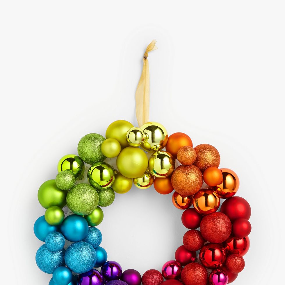 Pop Art Rainbow Bauble Wreath
