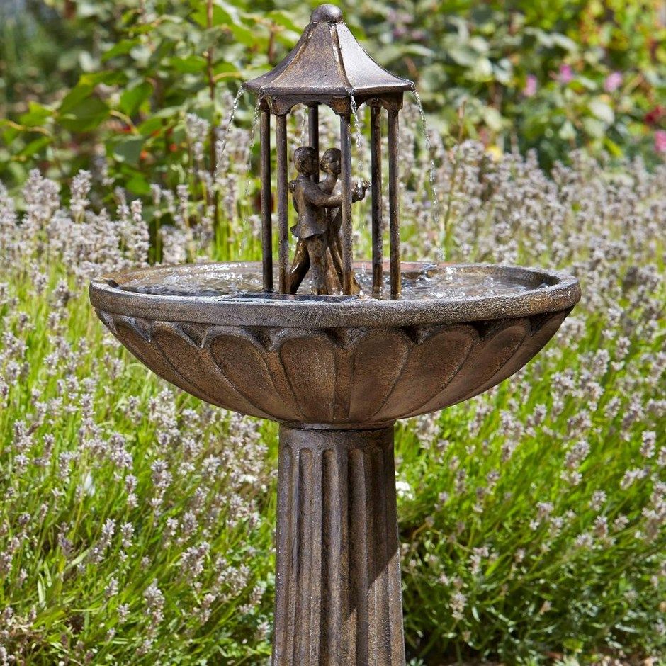 garden decoration with pump water feature for the garden Garden fountain Solar fountain Buddha-Eternity bird bath waterfall
