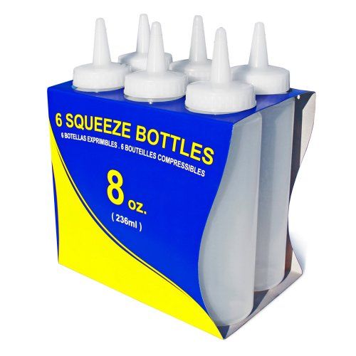 Squeeze Bottles, 8 oz (Pack of 6)