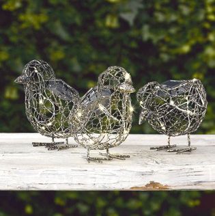 Set of 3 solar wire chicks