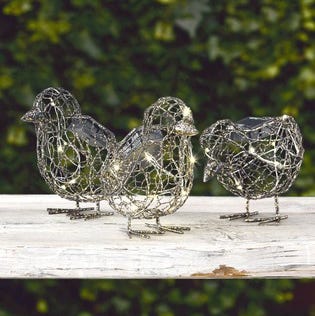 Set of 3 Solar Wire Chicks