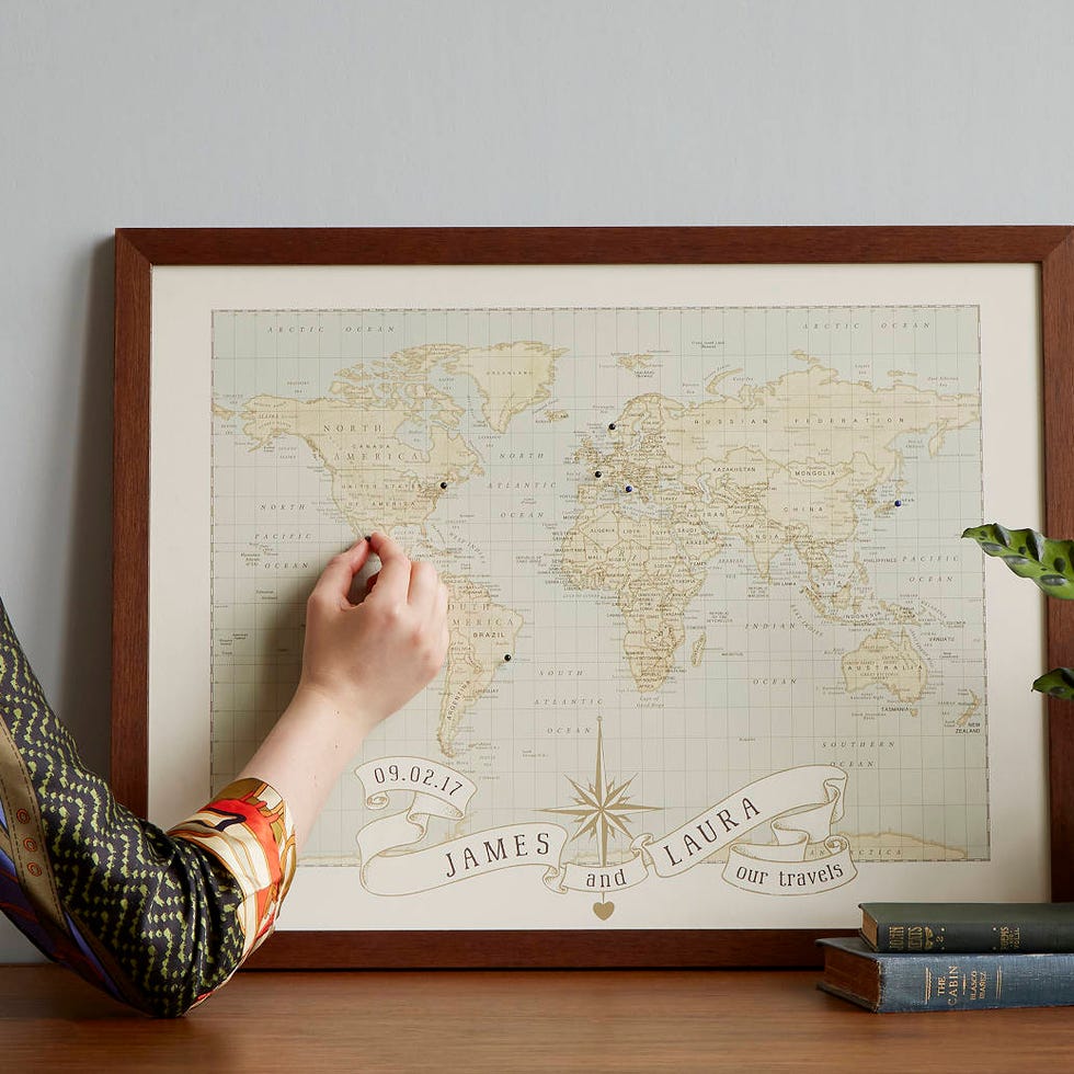 Personalized Anniversary Pushpin World Map