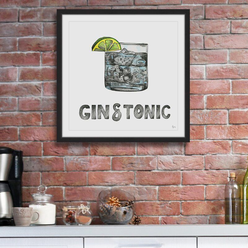 'Gin & Tonic' Framed Drawing Print