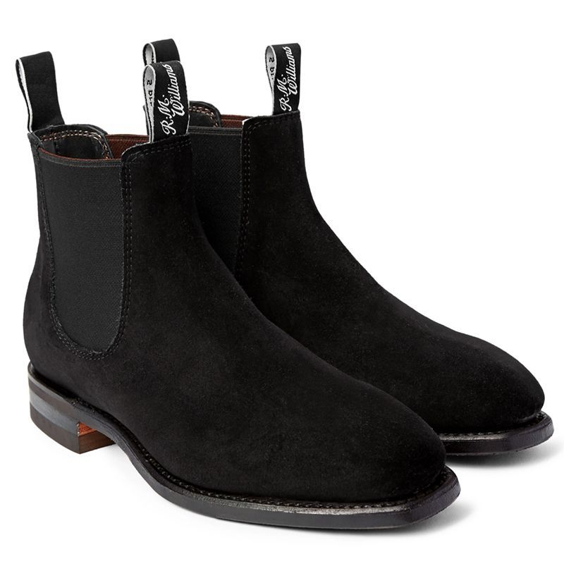 all black suede chelsea boots