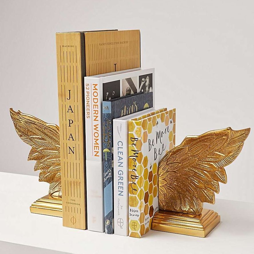 Metallic Wings Gold Book Ends