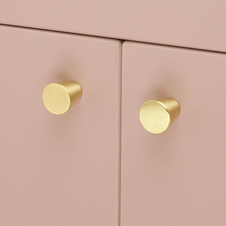 Tapered Solid Brass Cabinet Knobs