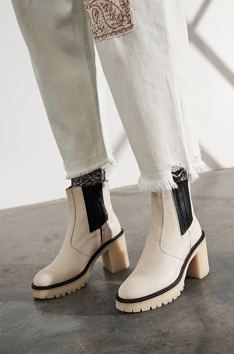 studded chunky chelsea boots