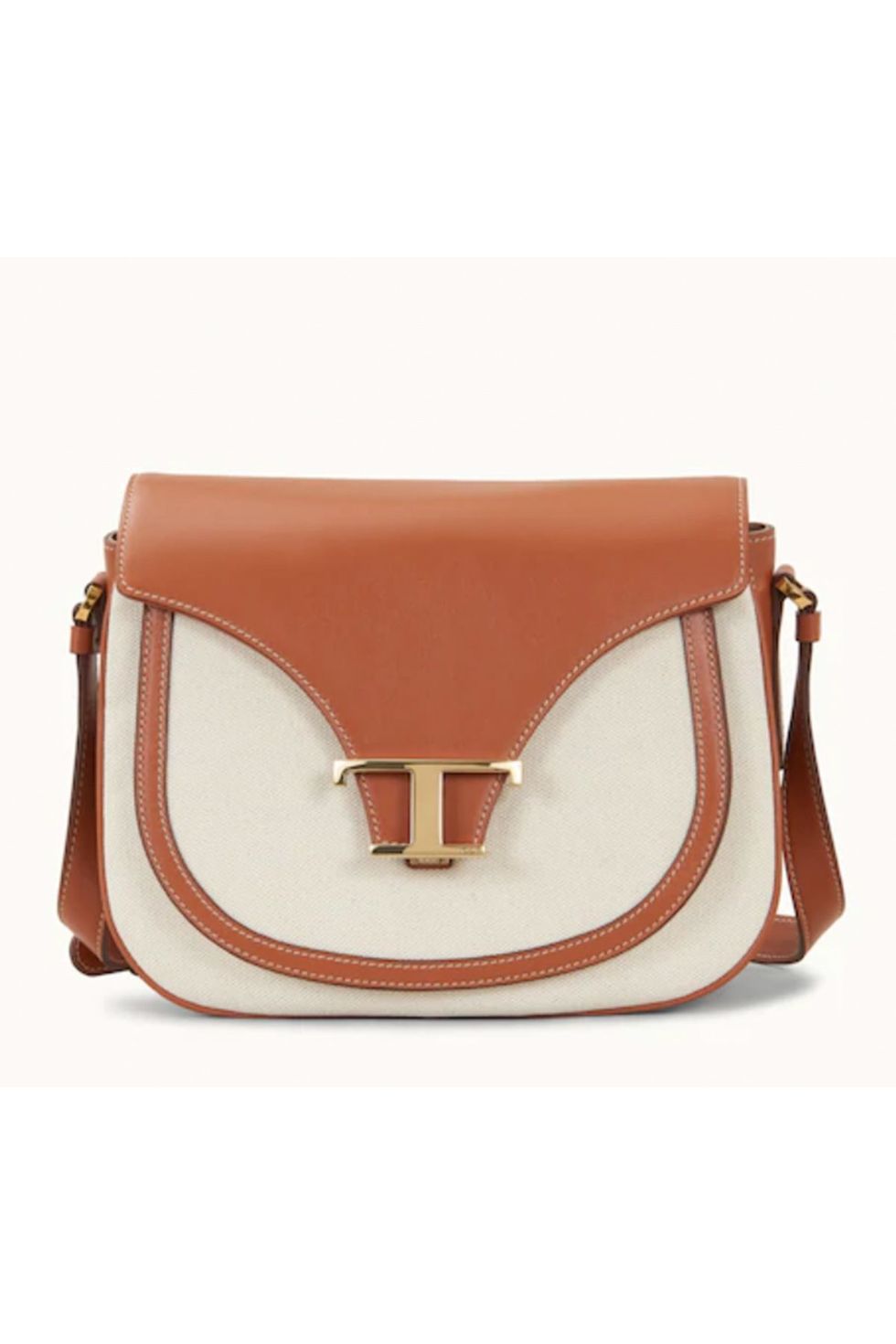 Crossbody in Leather and Canvas Mini