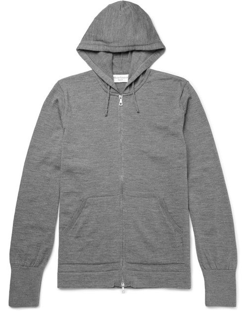 Merino wool zip-up hoodie