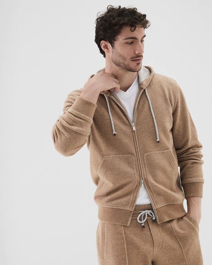Cashmere French terry hoodie