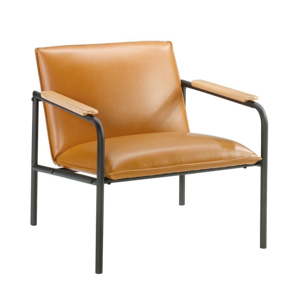 Boulevard Cafe Camel Leather-Like Metal Chair