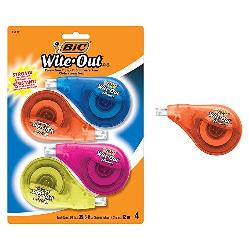 EZ Wite-Out Correct Correction Tape, 4-Count