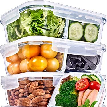 Glass  2 Compartment Meal Prep Containers 