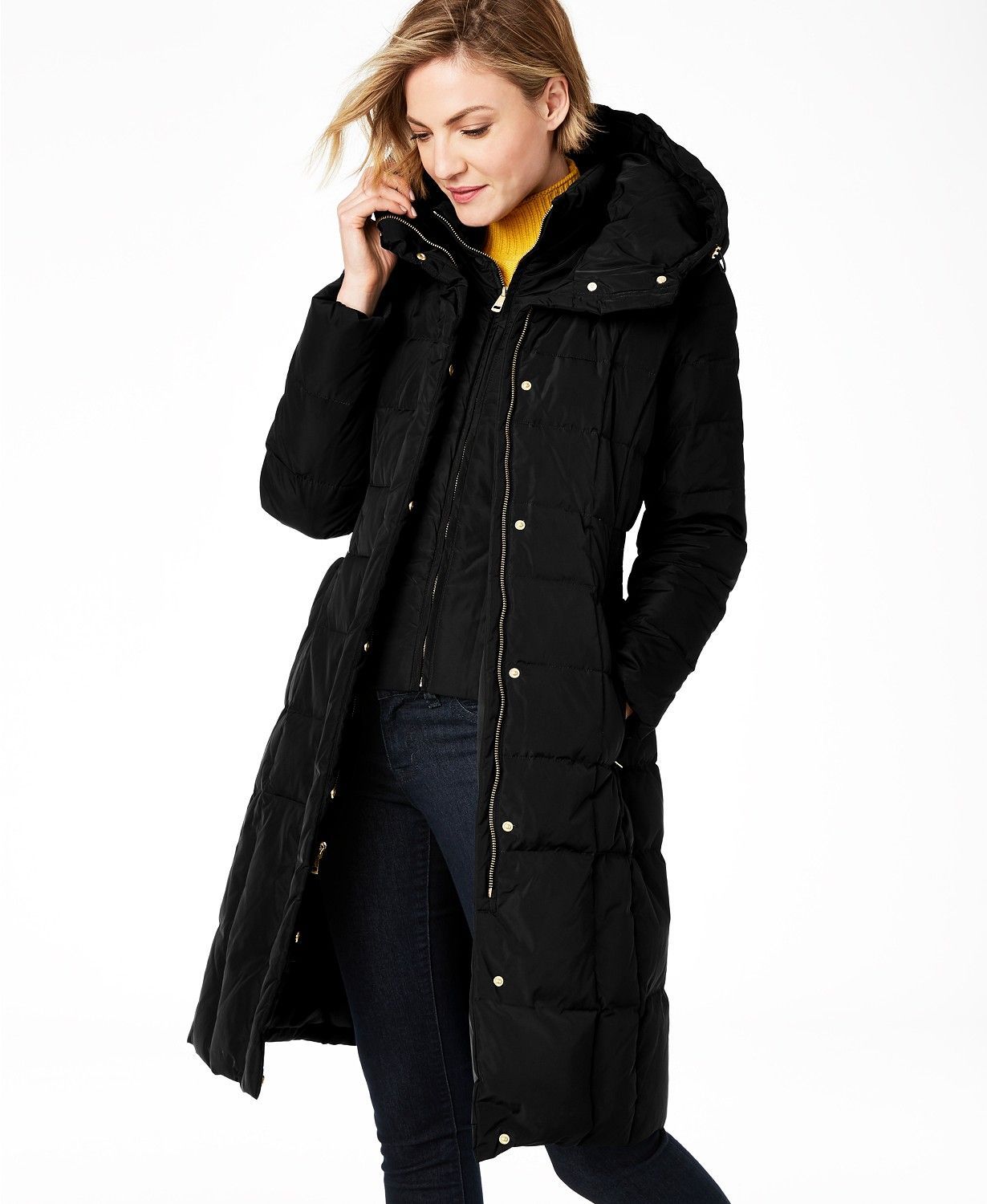 Women Ladies Faux Fur Collar Hooded Parka Long Coat Jacket Winter Top Plus Size