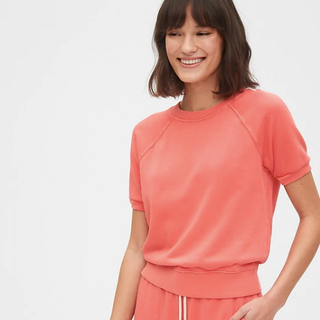 Short Sleeve Crewneck Sweatshirt in French Terry Short Sleeve Crewneck Sweatshirt in French Terry