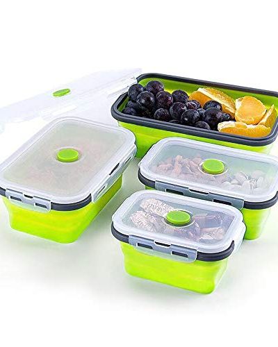 Silicone Collapsible Portable Storage Box,Airtight Silicone Storage Box  with Lid 