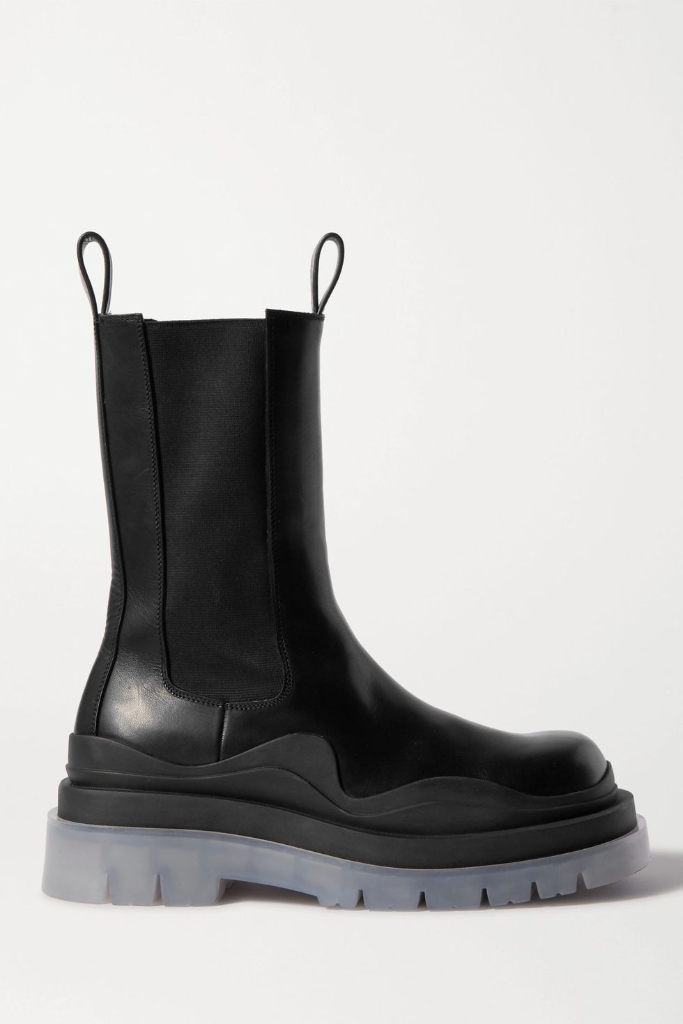 Rubber-Trimmed Leather Chelsea Boot
